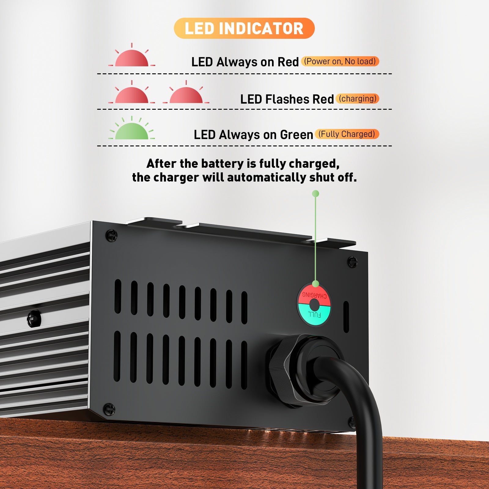 29.2V 20A LiFePO4 Battery Charger for 25.6(24V) Batteries, 0V BMS Activation, Designed for Trolling Motors, Fishing & Camping